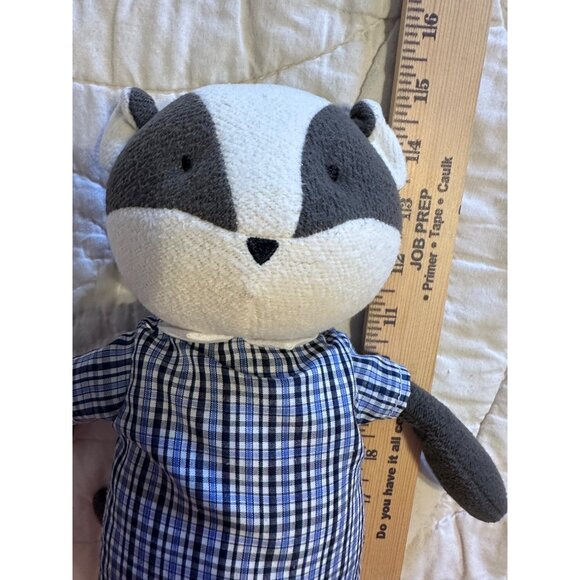 Manhattan Toy Racoon Easter Brunch Plush weighted bottom  tartan  nursery decor - Picture 3 of 12